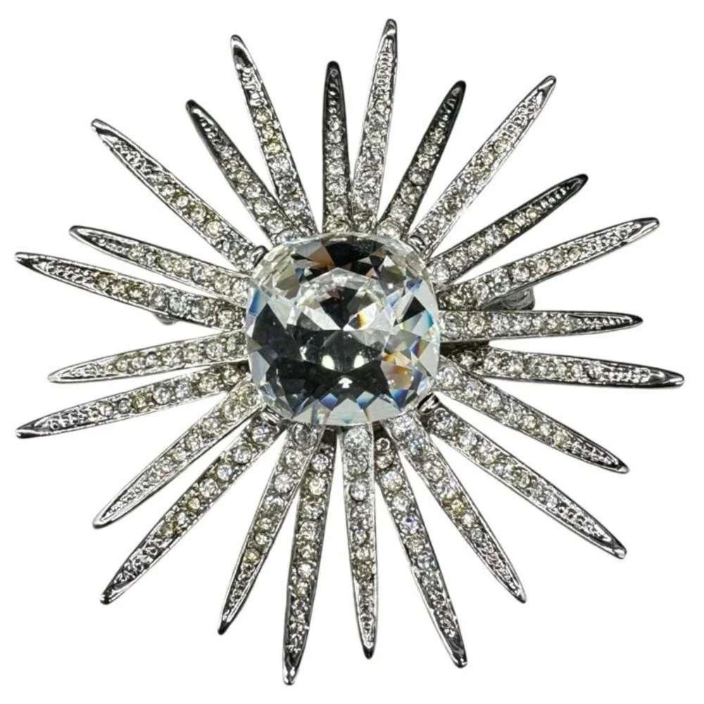 New Kenneth Jay‎ Lane KJL Signed Starburst Brooch Pin